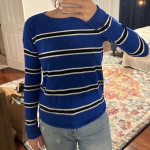 Express Blue and Black striped sweater